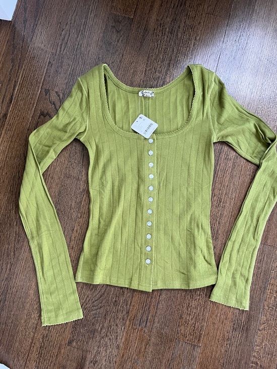 Free People Tops - Free People End Game Pointelle Long Sleeve Top